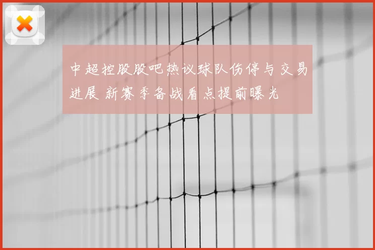 中超控股股吧热议球队伤停与交易进展 新赛季备战看点提前曝光